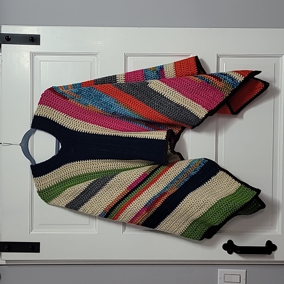 Tops - Colorful TRENDY crochet poncho artisan handcrafted boho festival multiple looks!